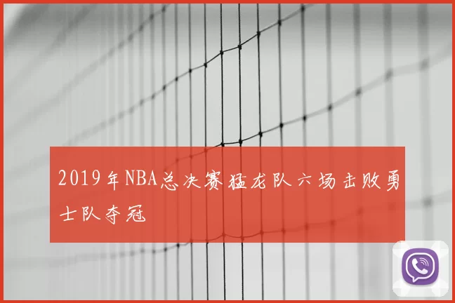 2019年NBA总决赛猛龙队六场击败勇士队夺冠